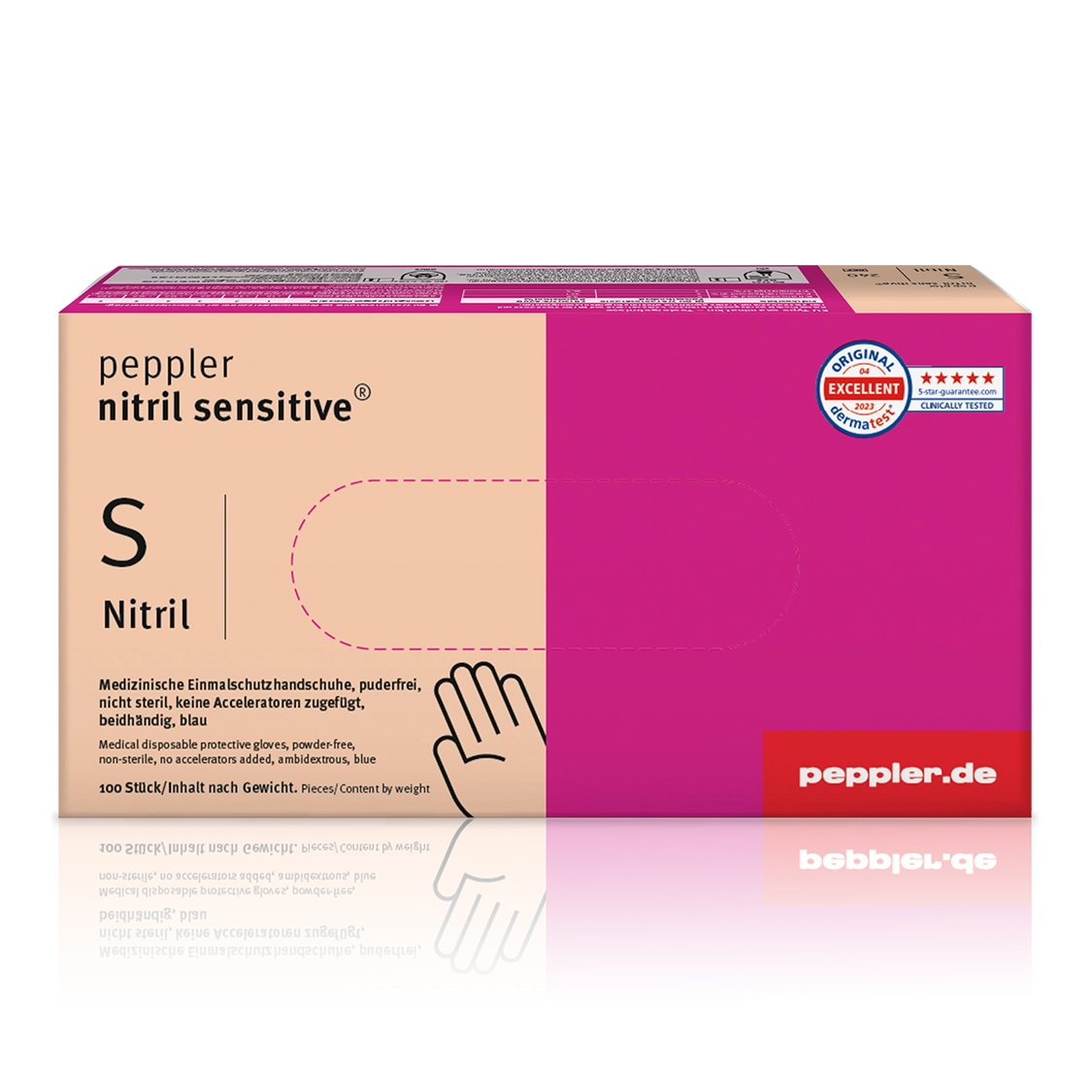 peppler nitril sensitive® blue | Nitrilhandschuh | Handschuhbox | blau | Größe S