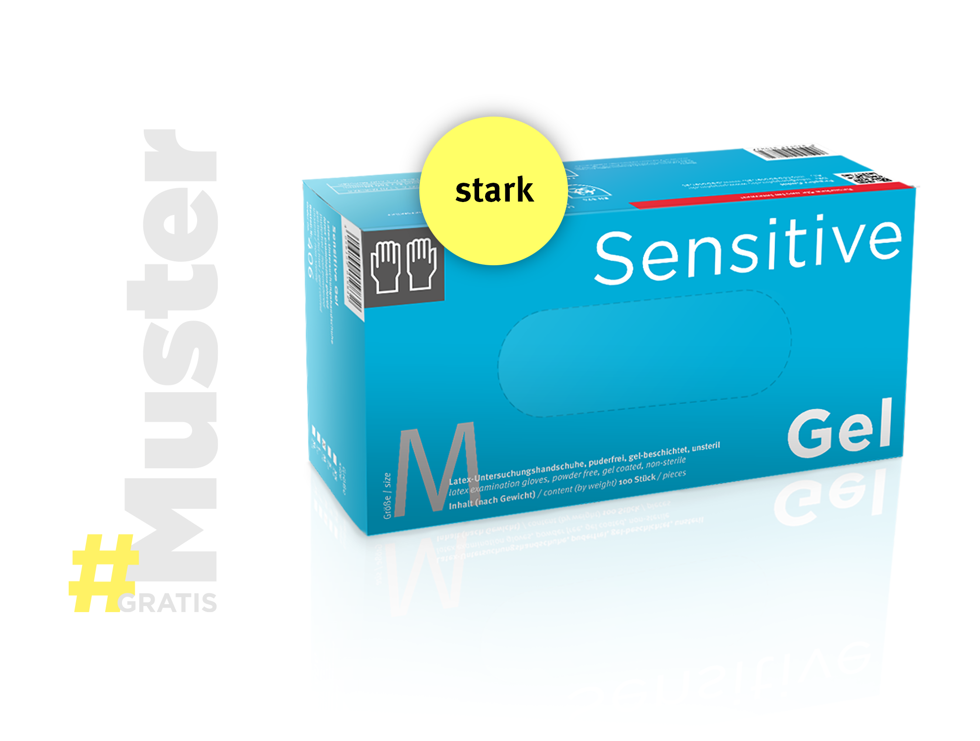 Gratis Muster Sensitive Gel Latex-Handschuh volltexturiert
