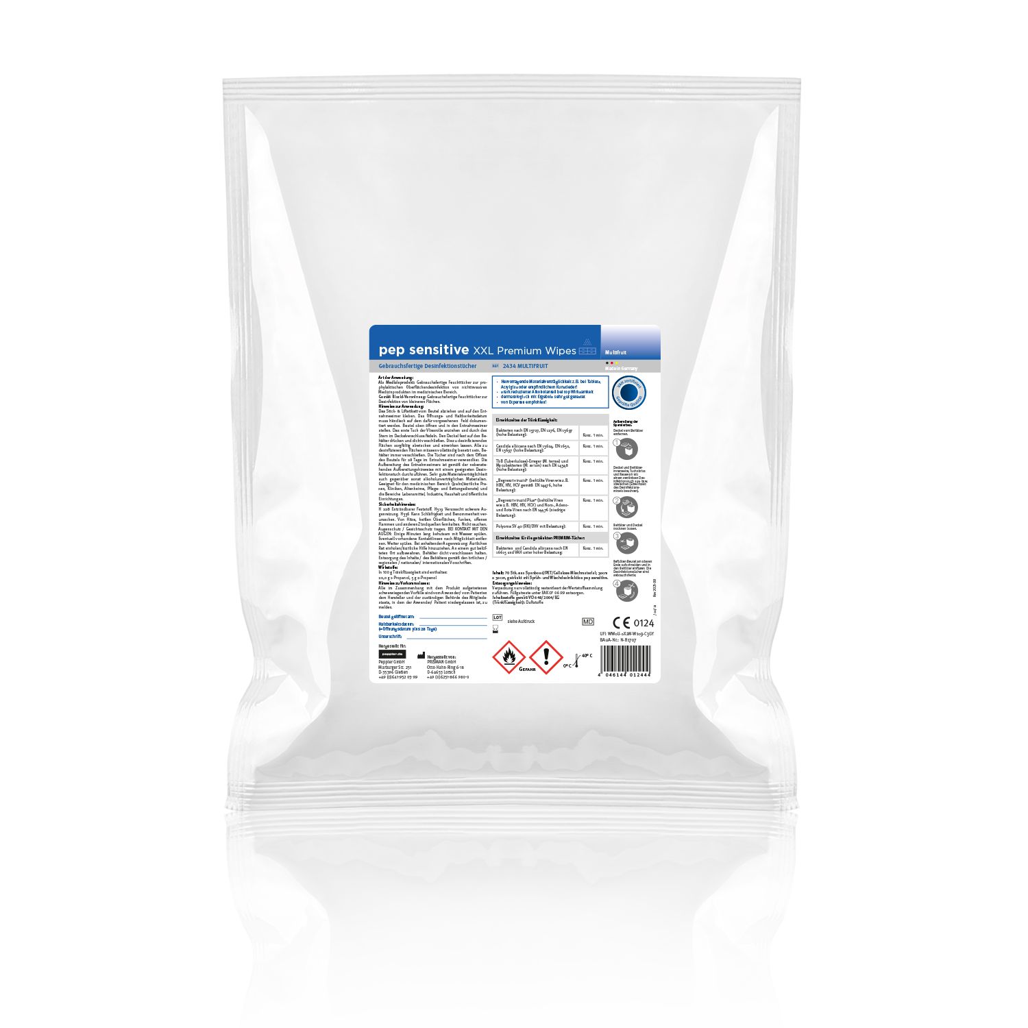 Gratis Muster | pep sensitive® Premium Wipes | Desinfektionstücher