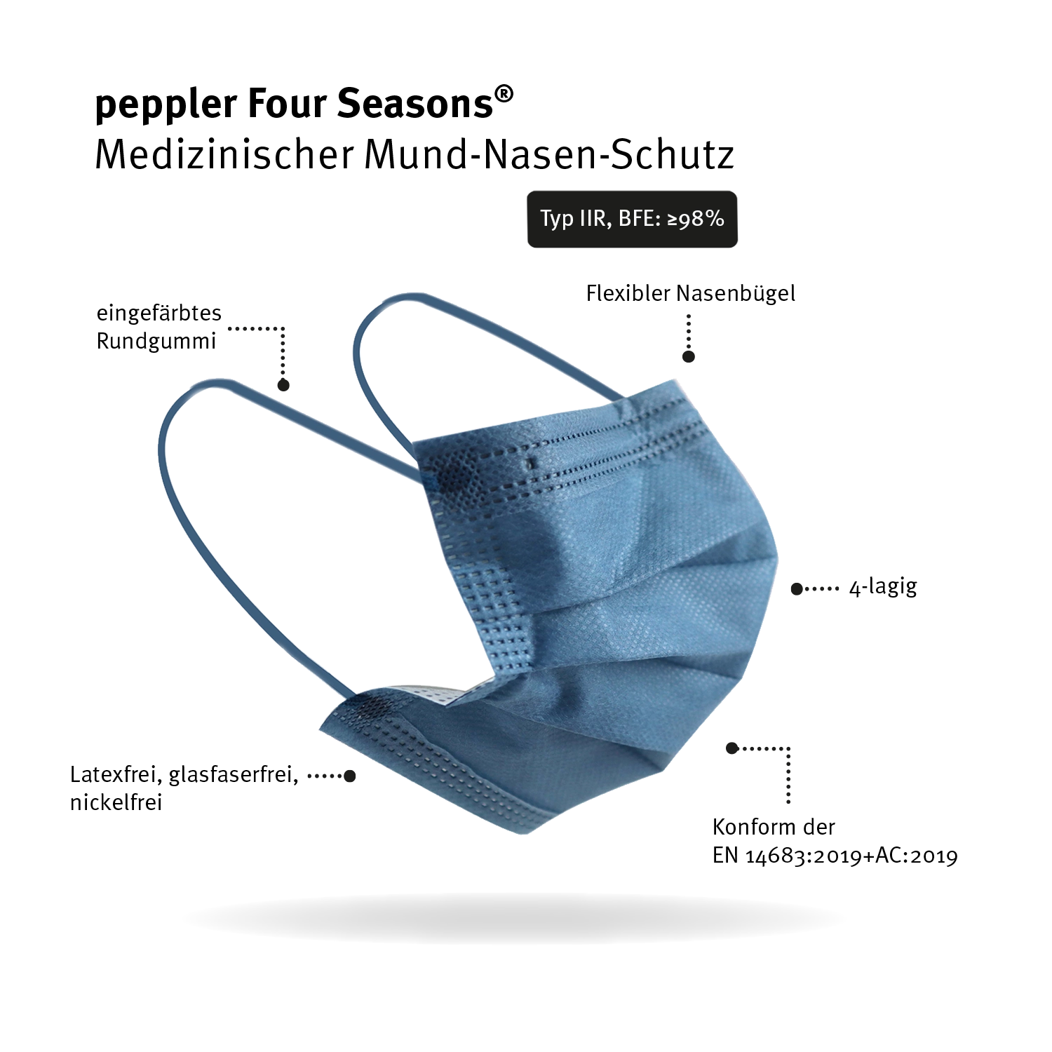  peppler four seasons ® | Mund-Nasen-Schutz | indigoblau