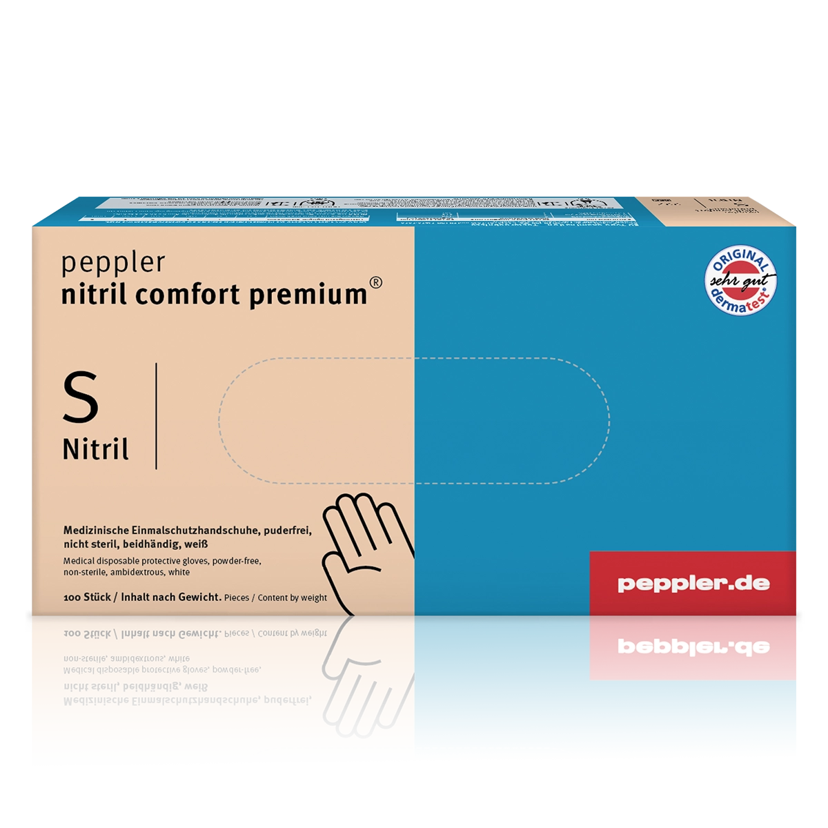 peppler nitril comfort premium® white | Nitrilhandschuh | Handschuhbox | Größe S