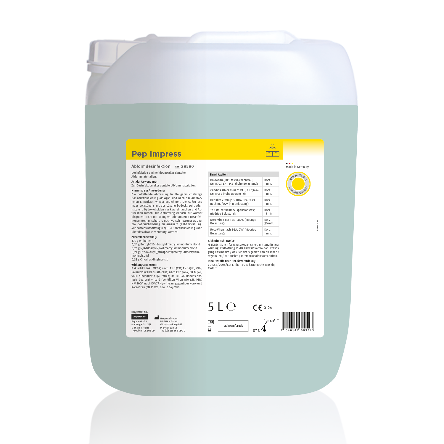 Gratis Muster | pep impress | Abformdesinfektion