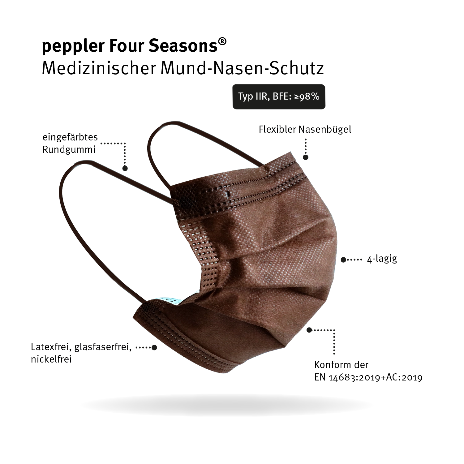  peppler four seasons ® | Mund-Nasen-Schutz | mocca