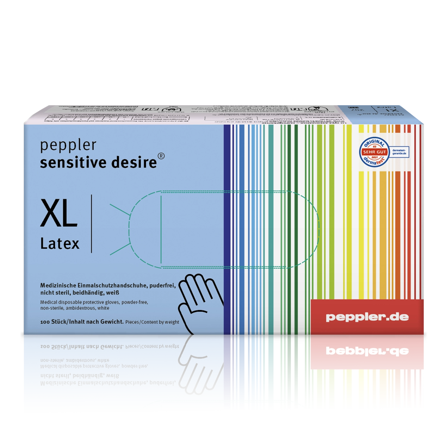 peppler sensitive desire® | Latexhandschuh | Handschuhbox | Größe XL