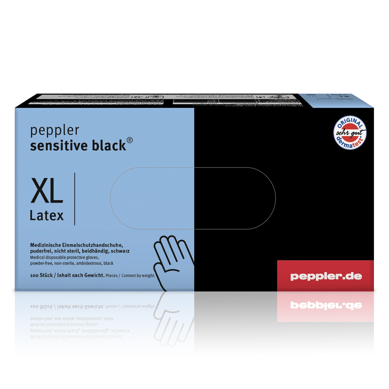 peppler sensitive black® | Latexhandschuh | Handschuhbox | schwarz | Größe XL