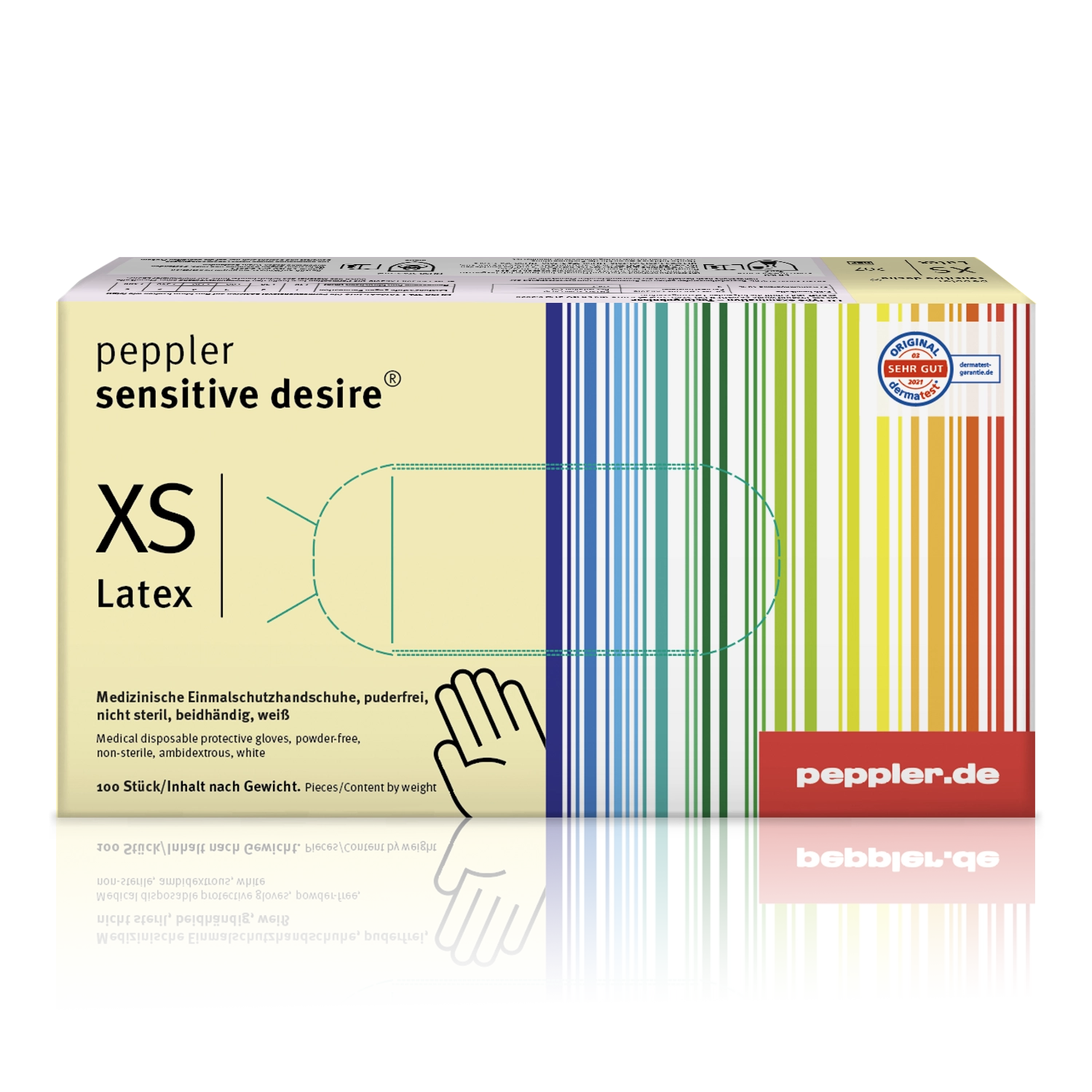 peppler sensitive desire® | Latexhandschuh | Handschuhbox | Größe XS