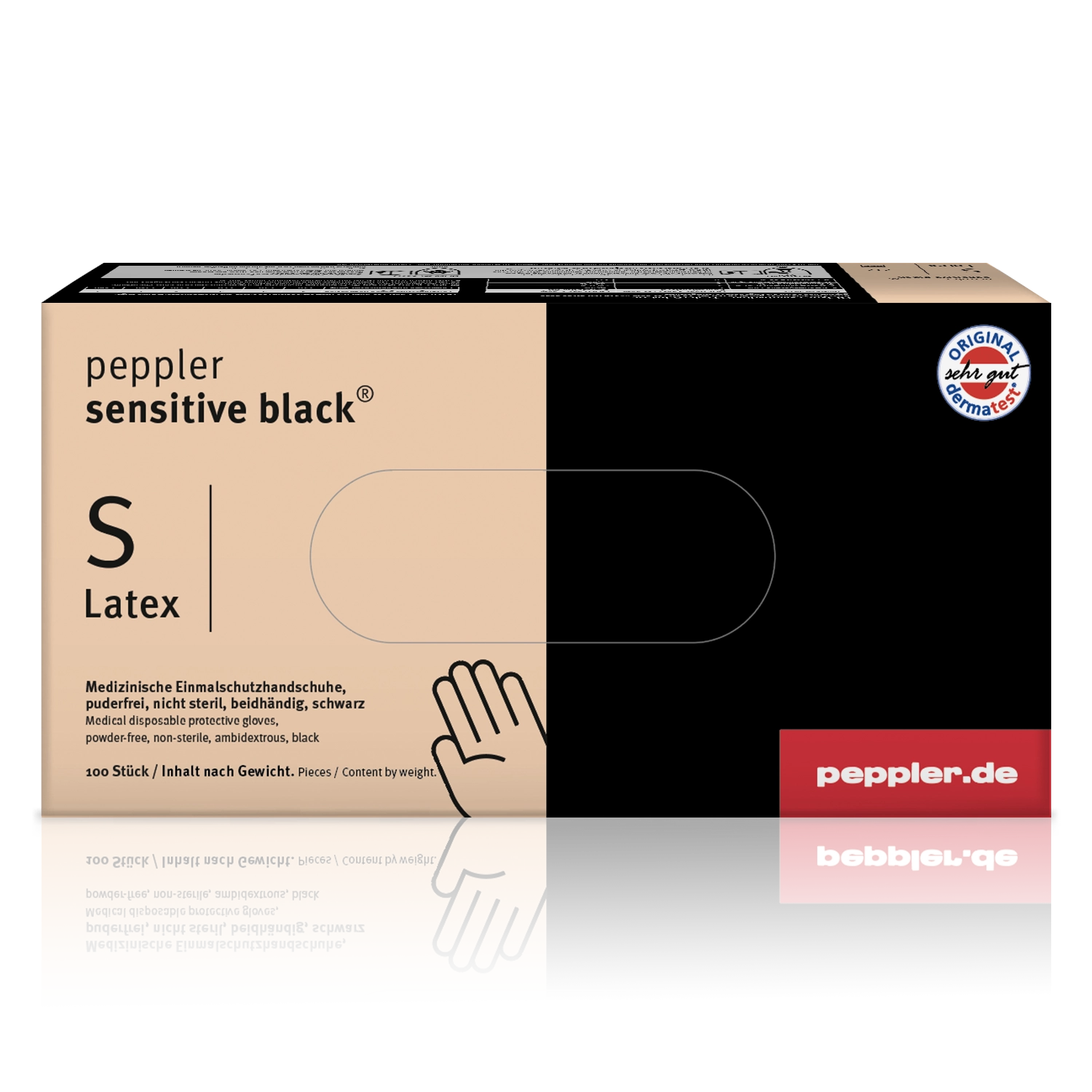 peppler sensitive black® | Latexhandschuh | Handschuhbox | Größe S