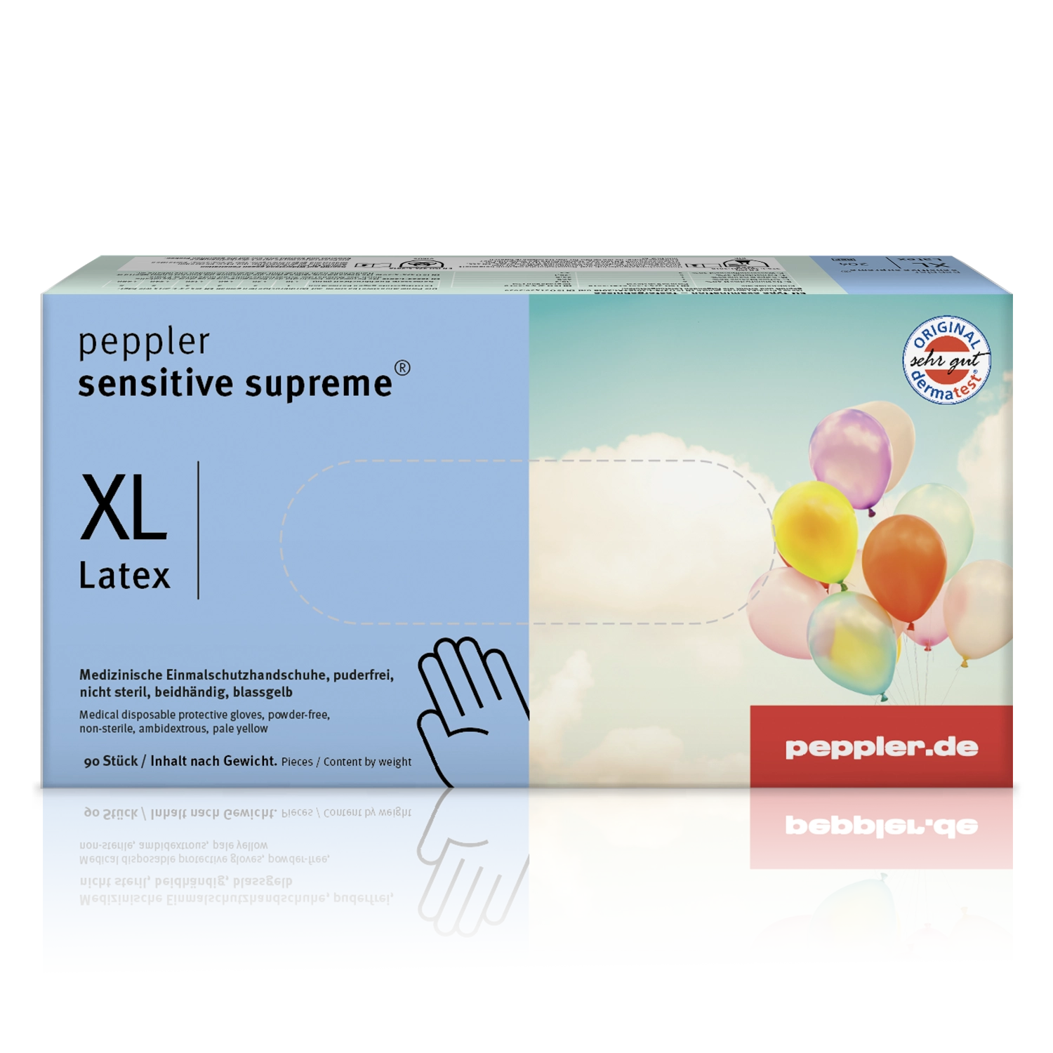 peppler sensitive supreme® | Latexhandschuh | Größe XL | Handschuhbox
