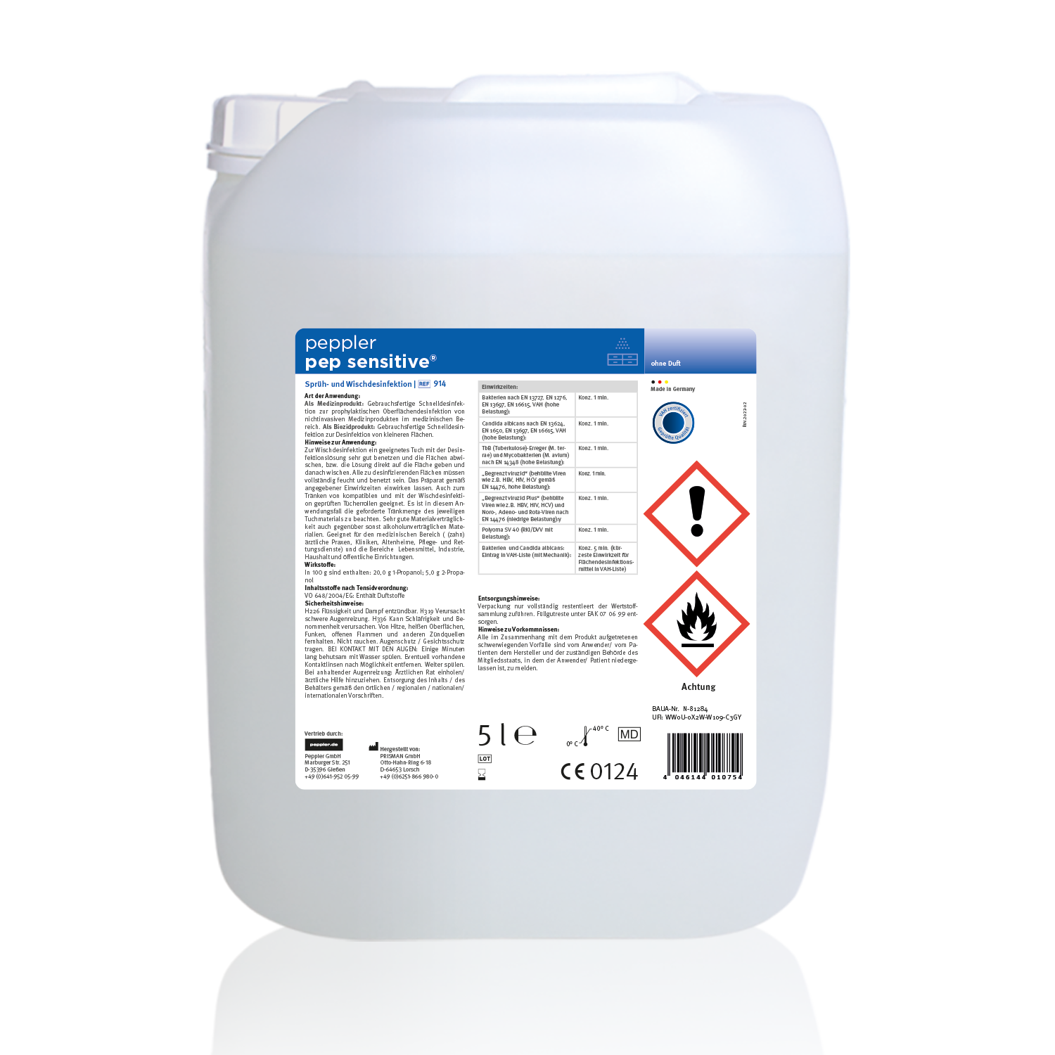 peppler pep sensitive® | Flächendesinfektion