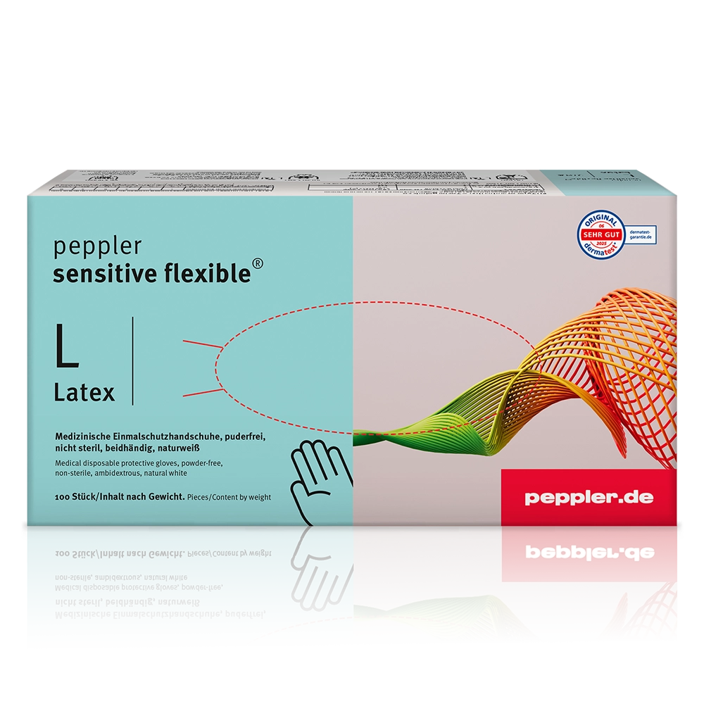 peppler sensitive flexible® | Latexhandschuh | Umverpackung | Größe L