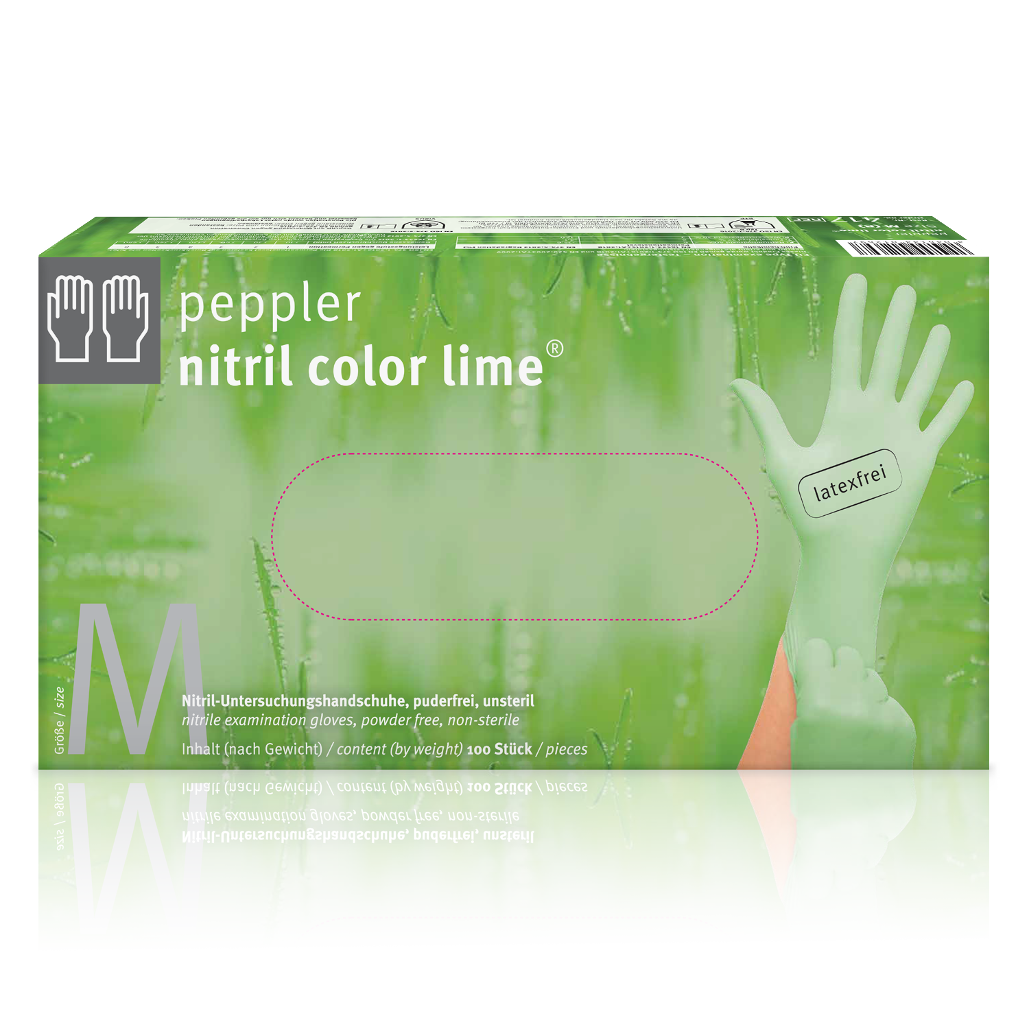 Gratis Muster | peppler nitril color lime® | Nitrilhandschuh
