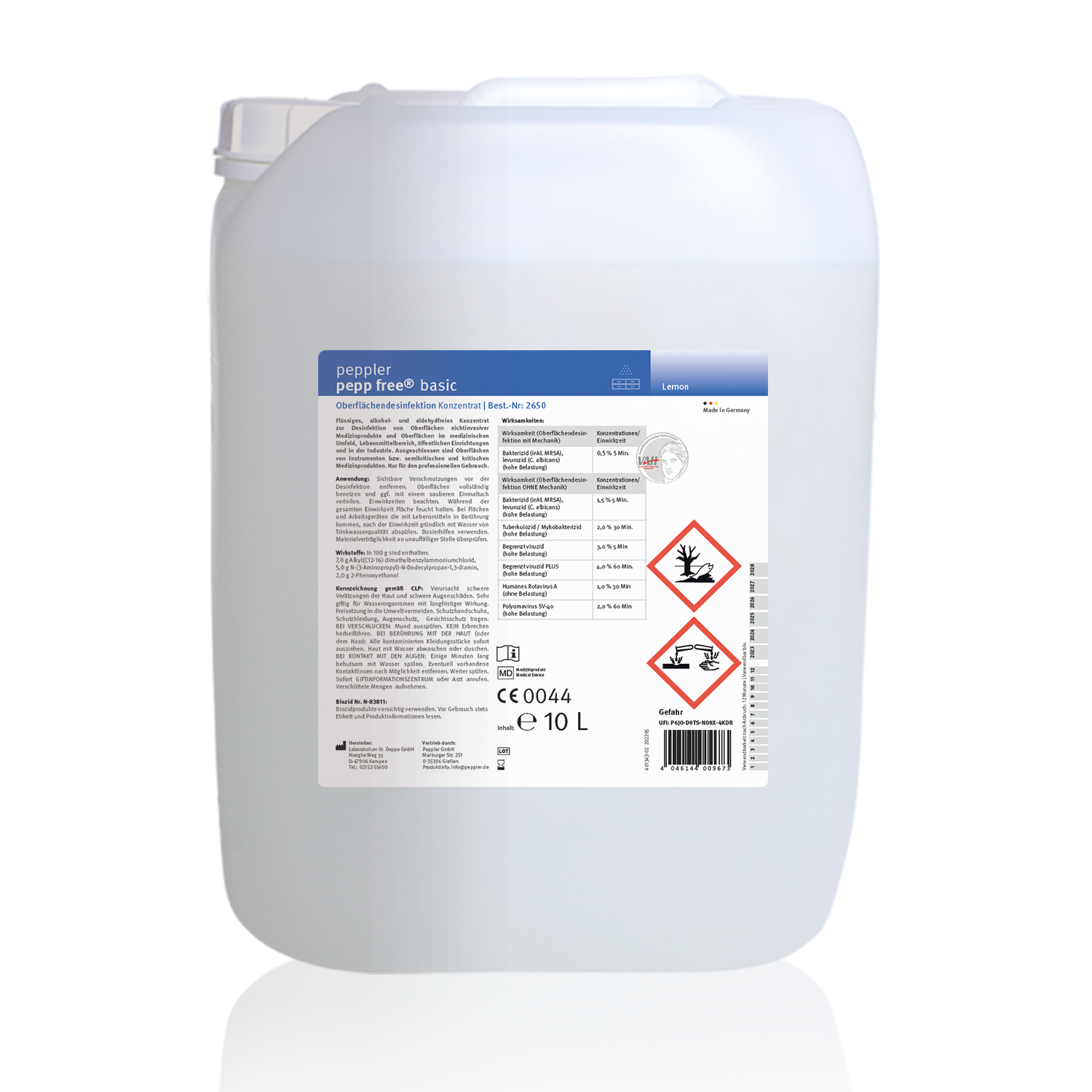 pepp free® basic | Oberflächendesinfektion | lemon