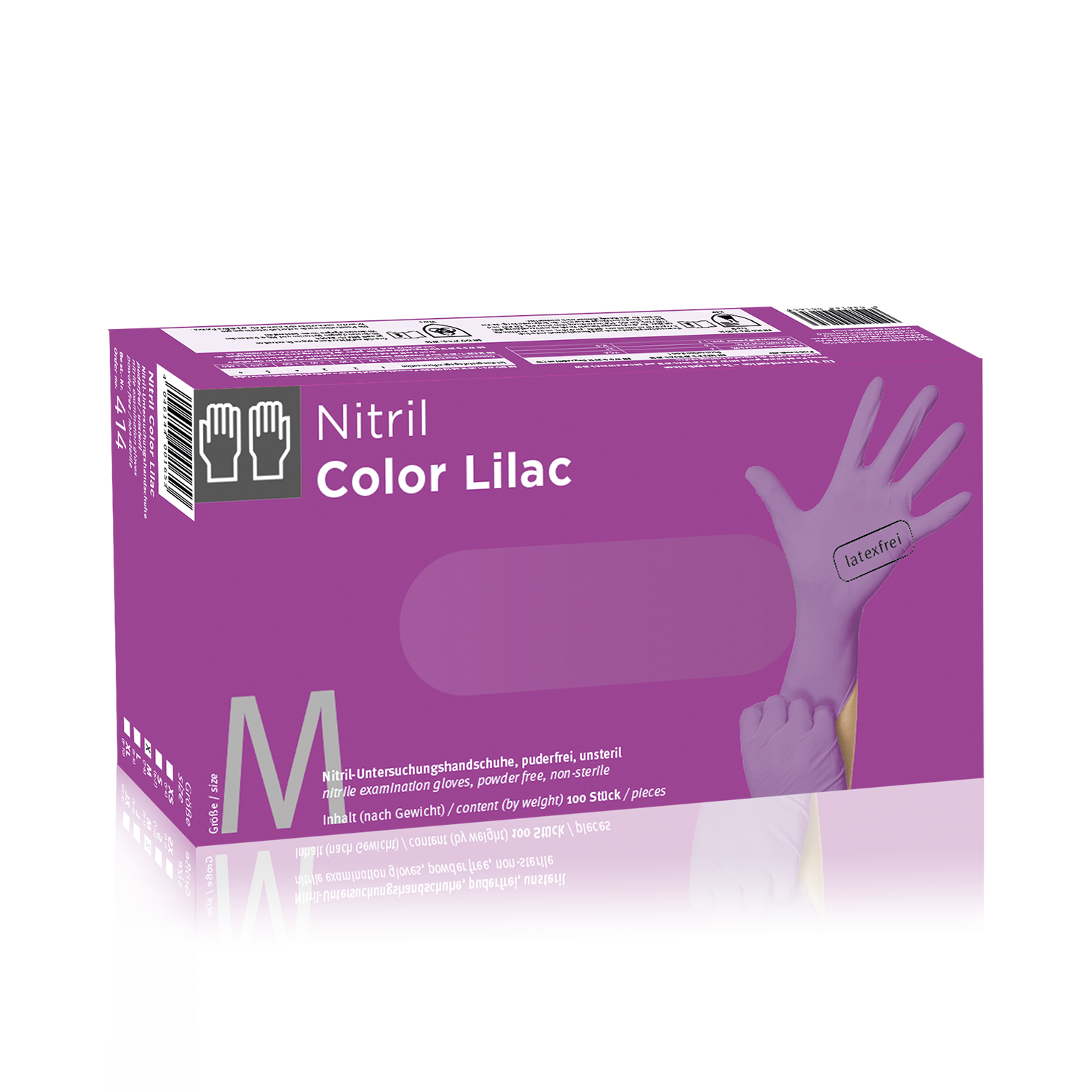 Gratis Muster Nitril Color lilac Einmalhandschuh puderfrei und latexfrei