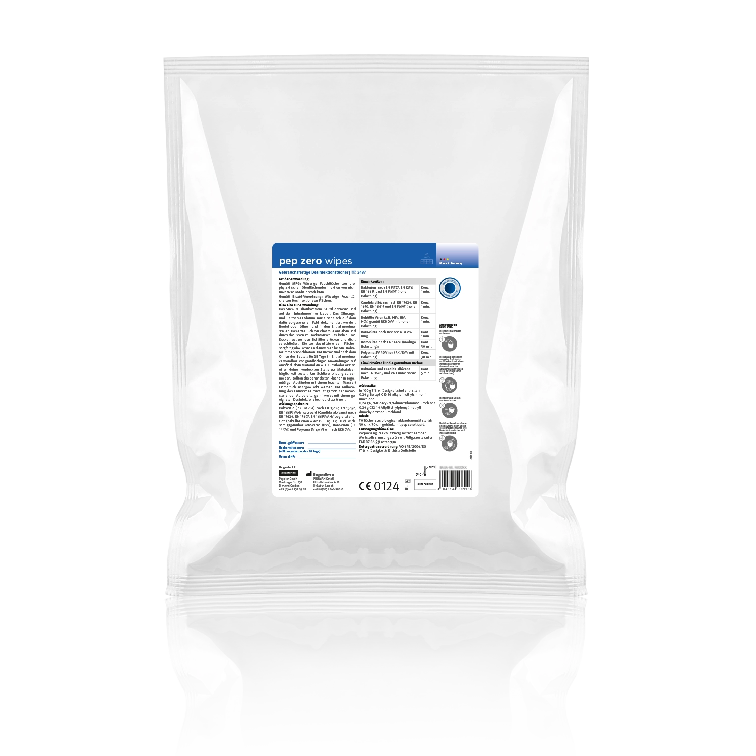 pep zero® XXL Wipes | Desinfektionstücher