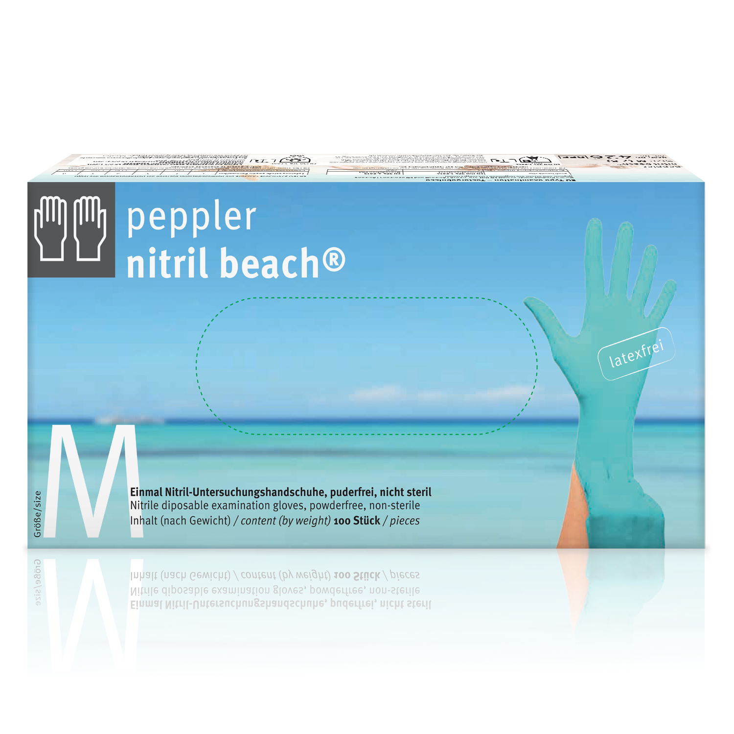 Nitril Beach türkis Einmalhandschuh latex- und puderfrei