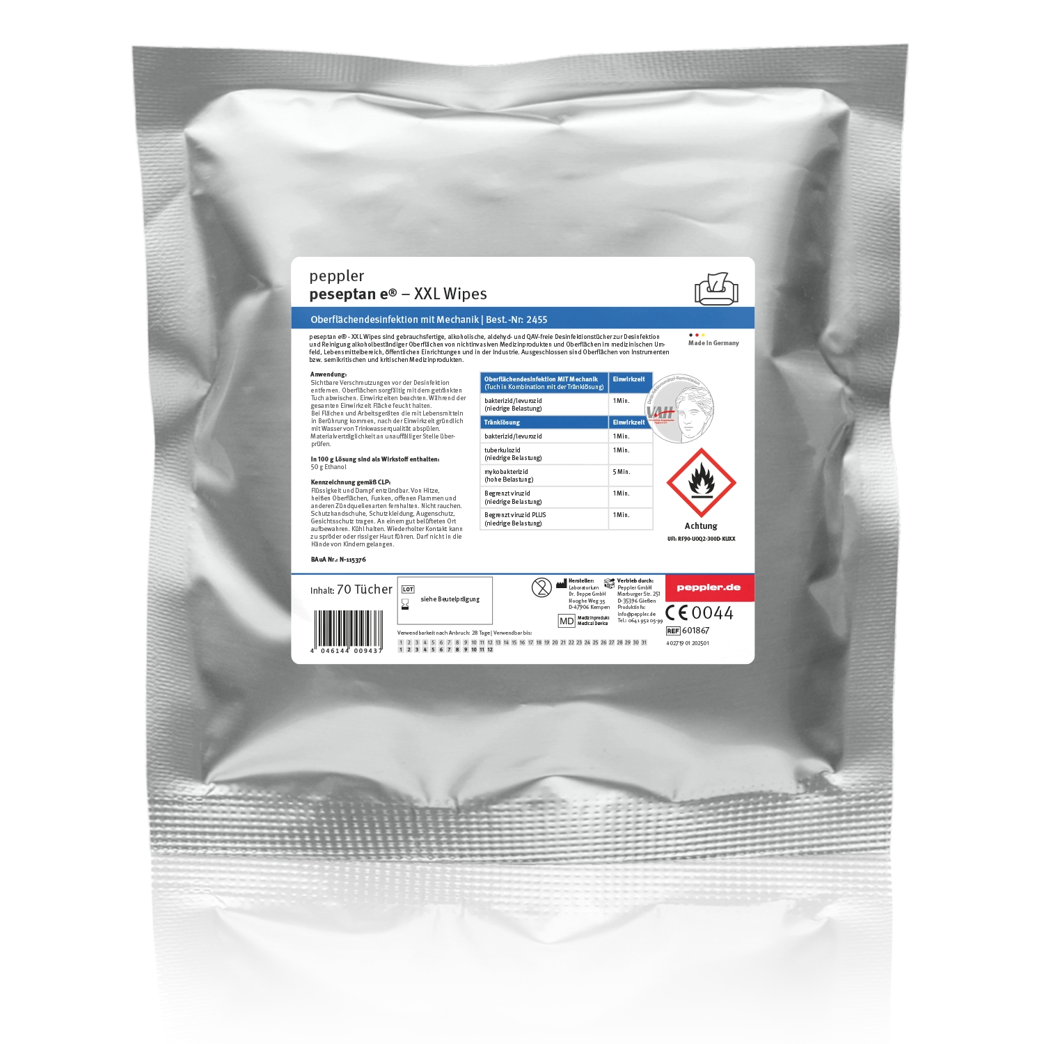 peseptan e® XXL Wipes | Desinfektionstücher